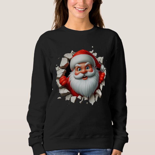 Moletom Funny 3D Santa Claus Christmas Holiday Design (Frente)