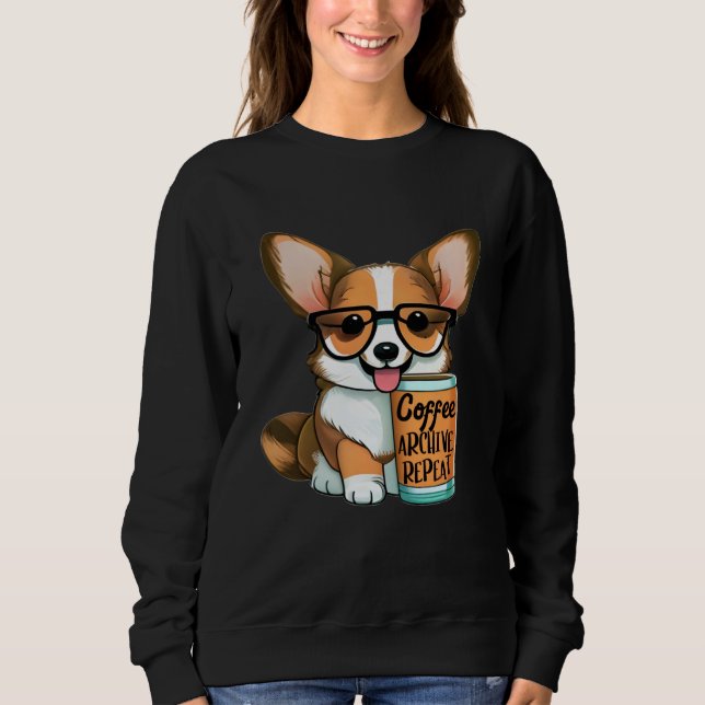 Moletom Funny Archivist Coffee Lover Corgi Owner Archive R (Frente)