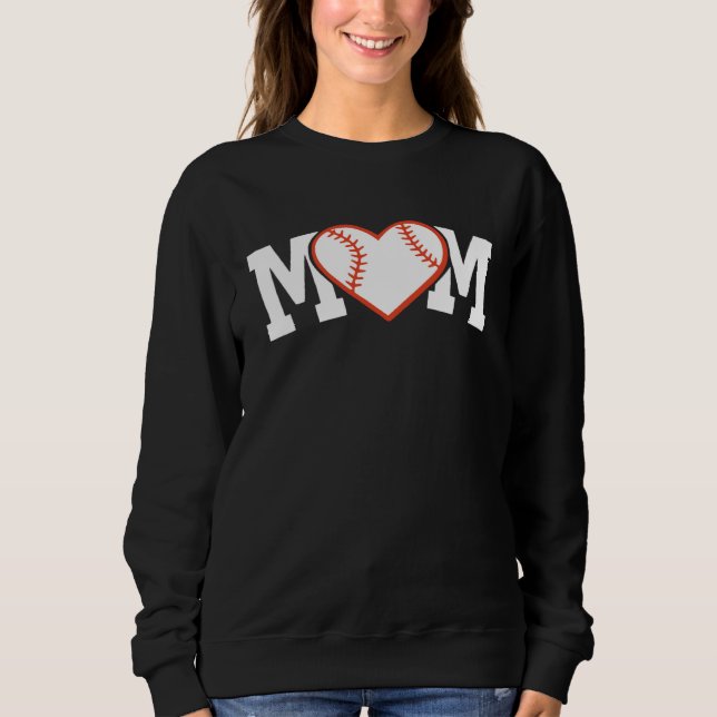 Moletom Funny Baseball Softball Ball Mom Heart Love (Frente)