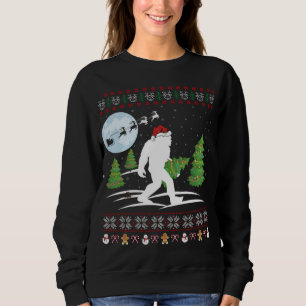 Moletom Funny Bigfoot Xmas Gift Santa Hat Ugly Bigfoot Chr