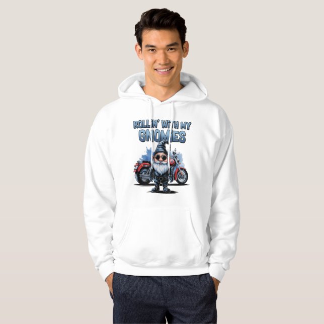 Moletom Funny Biker Gnome Hoodie (Frente Completa)