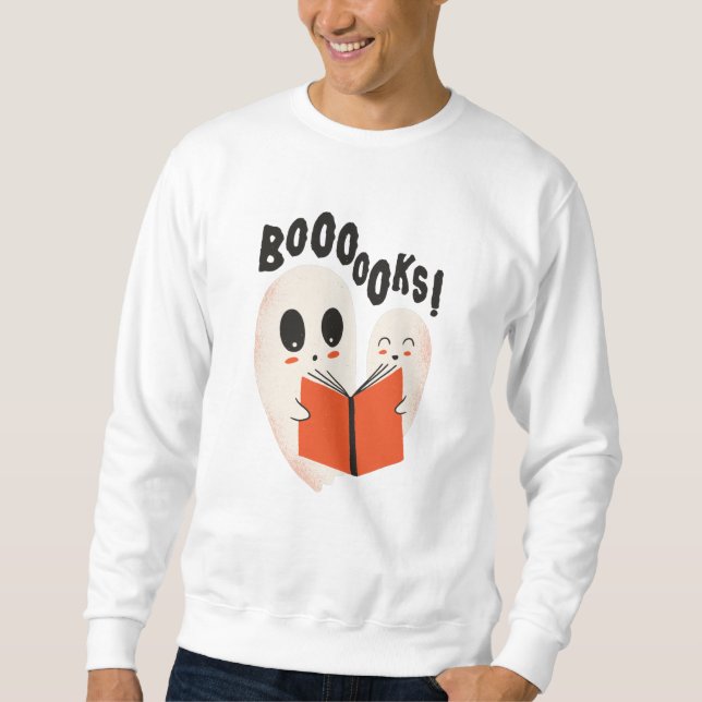 Moletom Funny Bookworm Ghost Halloween Costume Boooooks (Frente)