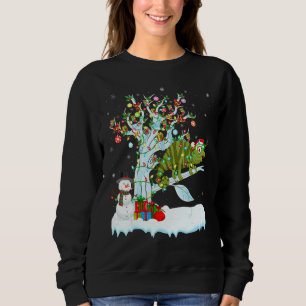 Moletom Funny Chameleon Xmas Tree Lighting Papai noel Cham
