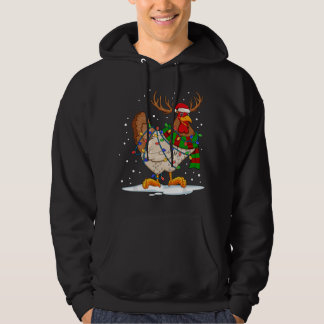 Moletom Funny Chicken Christmas Reindeer Christmas Lights
