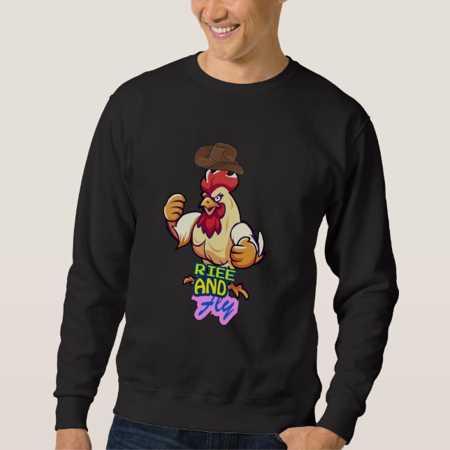 Moletom Funny Chicken Rise and Fly” T-Shirt (Frente)