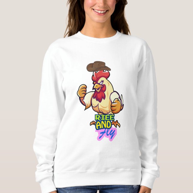 Moletom Funny Chicken Rise and Fly” T-Shirt (Frente)