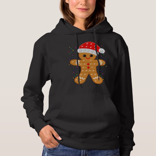 Moletom Funny Christmas Gingerbread Cookie Santa Cap Pop I (Frente)