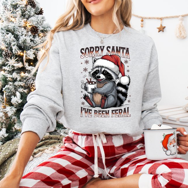 Moletom Funny Christmas Raccoon Sweatshirt (Personalize this cute Funny Christmas Raccoon sweatshirt. )