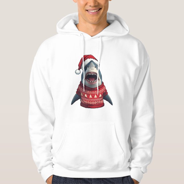 Moletom Funny Christmas Shark Ugly Sweater T-Shirt  (Frente)