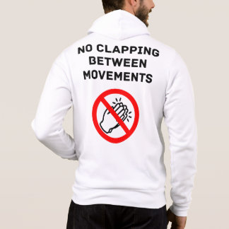 Moletom Funny Classical Music Rule NO CLAPPING Black Text