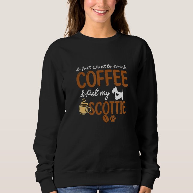 Moletom Funny Coffee Lover Cute Scottie Dog Owner Gifts Do (Frente)