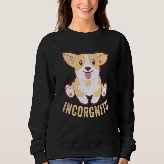 Moletom Funny Corgi Incorgnito Welsh Face Dog Pun (Frente)