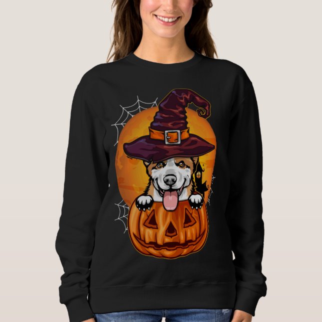 Moletom Funny Corgi Pumpkin Halloween (Frente)