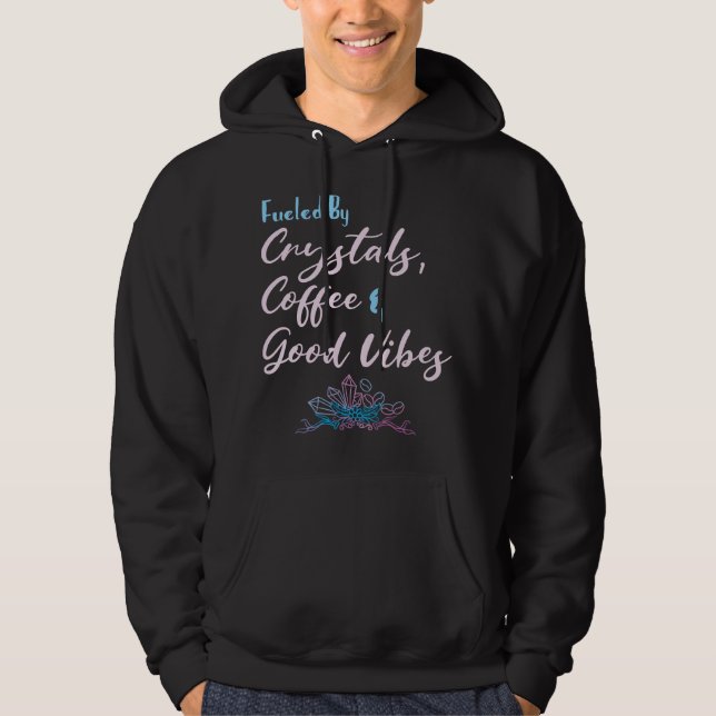 Moletom Funny Crystals and Coffee Witchy Quote (Frente)
