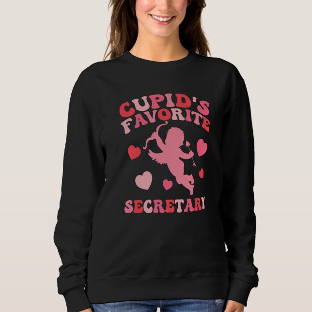 Moletom Funny Cupid's Favorite Secretary Valentine's Day P (Frente)