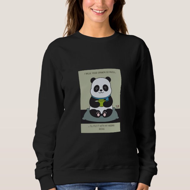 Moletom Funny Custom Sarcastic Panda Opinion Coworker Gift (Frente)