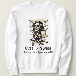 Moletom Funny Cute Sweet Skeleton Butterflies Halloween 