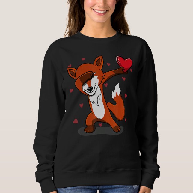 Moletom Funny Dabbing Fox Heart Valentine's Day (Frente)