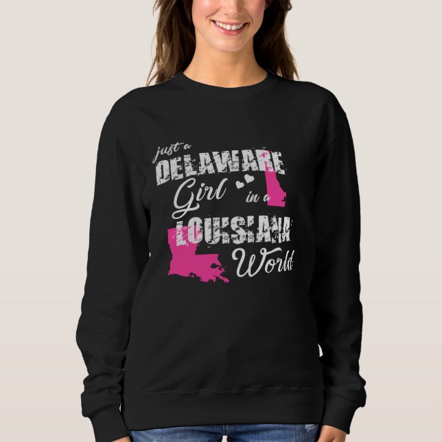 Moletom Funny Delaware Shirts Just a Delaware girl in a Lo (Frente)