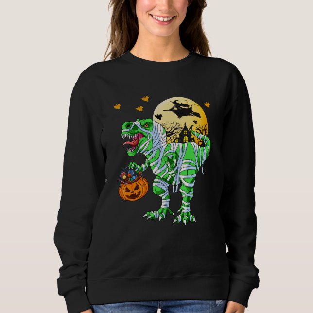 Moletom Funny Dinossauro de Halloween Dino T Rex Assustado (Frente)