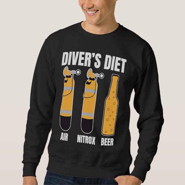 Moletom Funny Diver Diet Beer Diving Water Sports T (Frente)