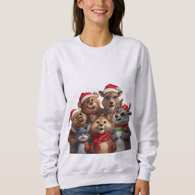 Moletom Funny Dog Trio Hoodie – Cute Animal Sweatshirt  (Frente)