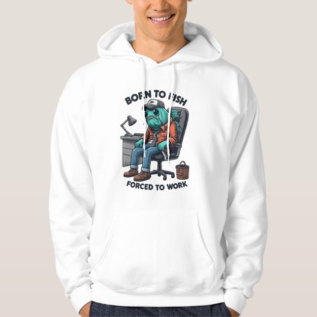 Moletom Funny Fishing Forced to Work Hoodie (Frente)