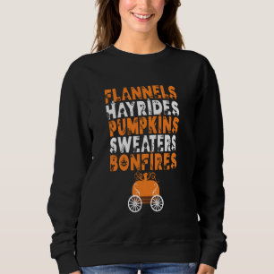 Moletom Funny Flannels Hayrides Pumpkins Sweater Bonfire