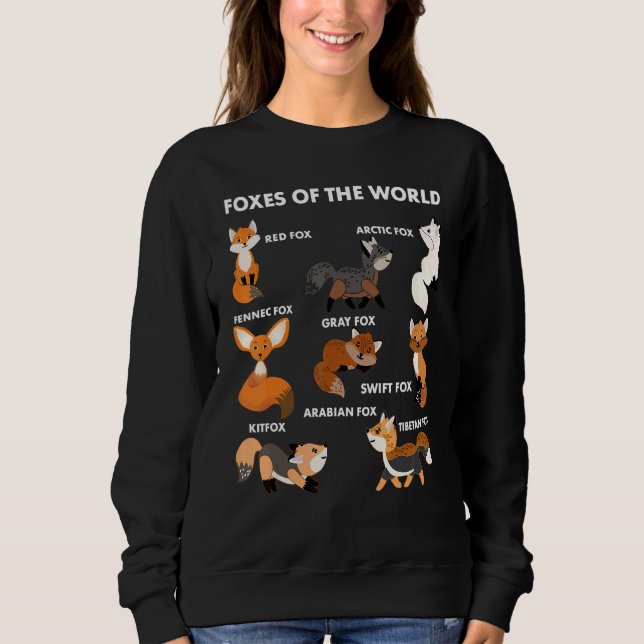 Moletom Funny Foxes Of The World Shirt Foxes Lovers Gifts  (Frente)