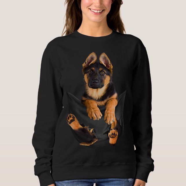 Moletom Funny German Shepherd Dog In Pocket (Frente)