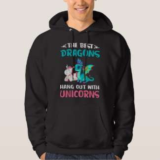Moletom Funny Gifts -The Best Dragons Hangout With Unicorn