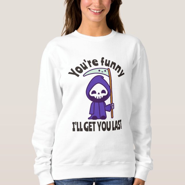 Moletom Funny Grim Reaper Skeleton Halloween Costume (Frente)
