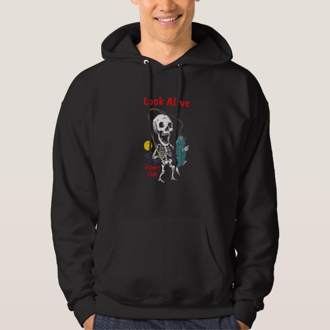 Moletom Funny Halloween Skeleton Fishing Men Women Youth (Frente)