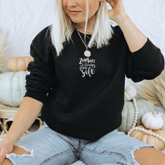 Moletom Funny Halloween Zombies Eat Brains Humor Sweater (Criador carregado)