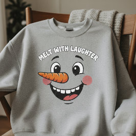 Moletom Funny Happy Snowman Face T-Shirt | Cute Smiling