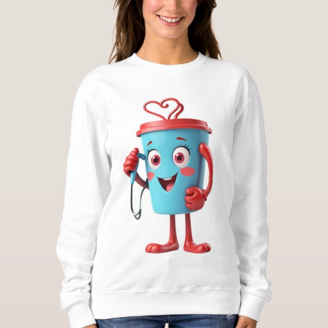 Moletom Funny Heart Coffee Sweatshirt (Frente)