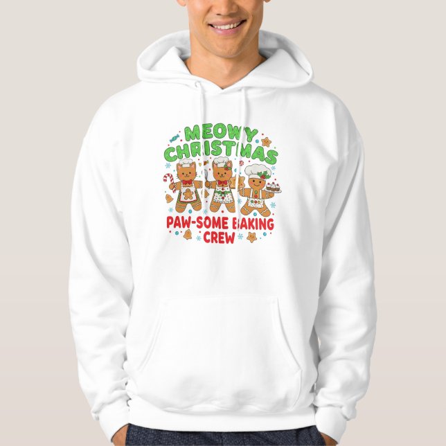 Moletom Funny Holiday Cat Cookie Sweatshirt" (Frente)