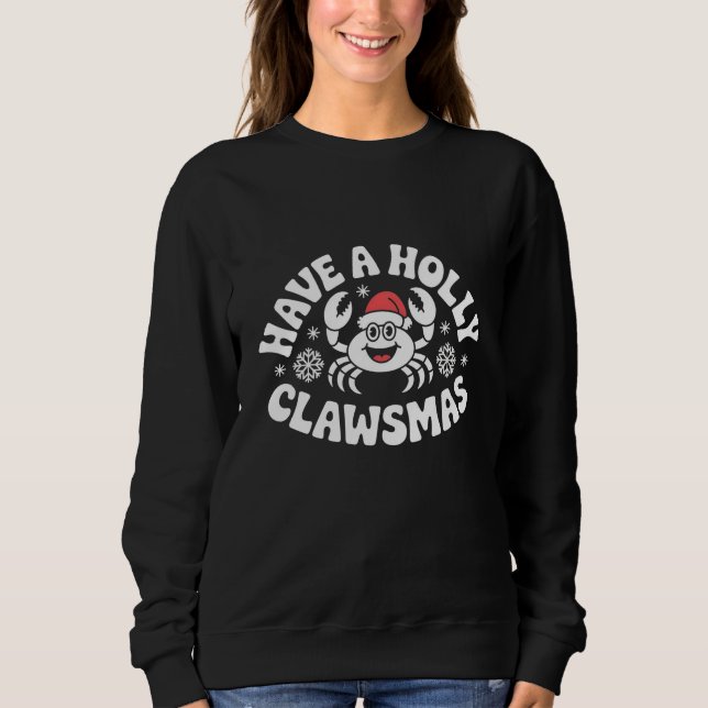 Moletom Funny Holiday Crab Illustration for Christmas Gift (Frente)