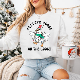 Moletom Funny Holiday Festive Goose on the Loose 