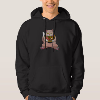 Moletom Funny Kawaii Japanese Anime Cat Ramen Design For M