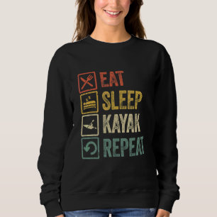 Moletom Funny Kayak Comeu Sono Kayak Repete Retro Vintage