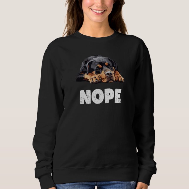 Moletom Funny Lazy Rottweiler Dog Nope (Frente)
