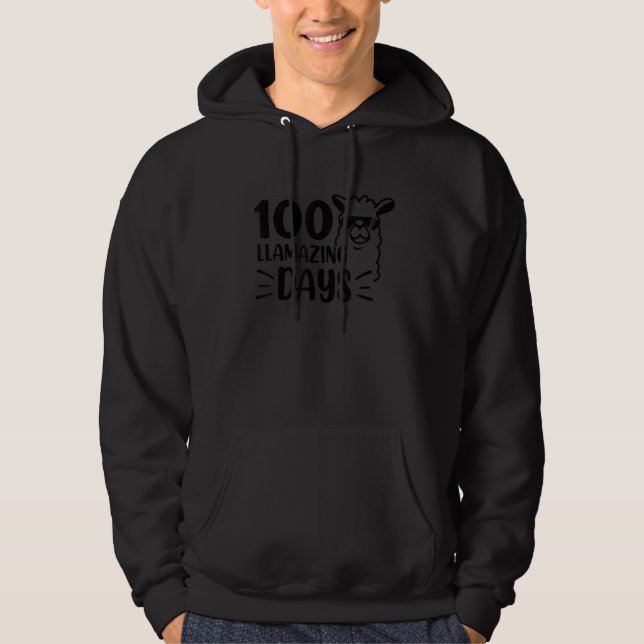 Moletom Funny LLama 100 Days of School Shirt Kids 100 Llam (Frente)