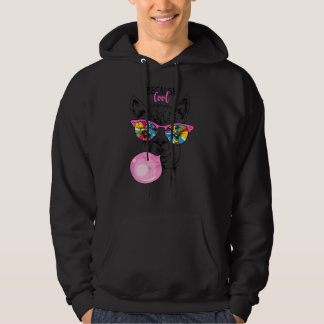 Moletom Funny Llama in a rainbow glasses, pink bubble gum