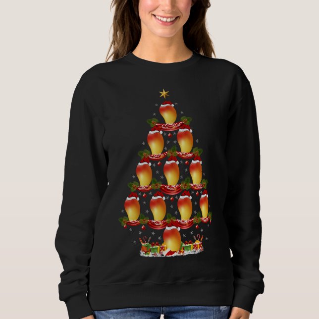 Moletom Funny Mango Fruta Xmas Tree Lighting Mango Christm (Frente)
