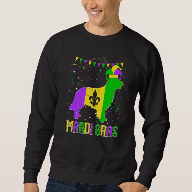 Moletom Funny Mardi Gras Golden Retriever Dog Dad Mom Mard (Frente)