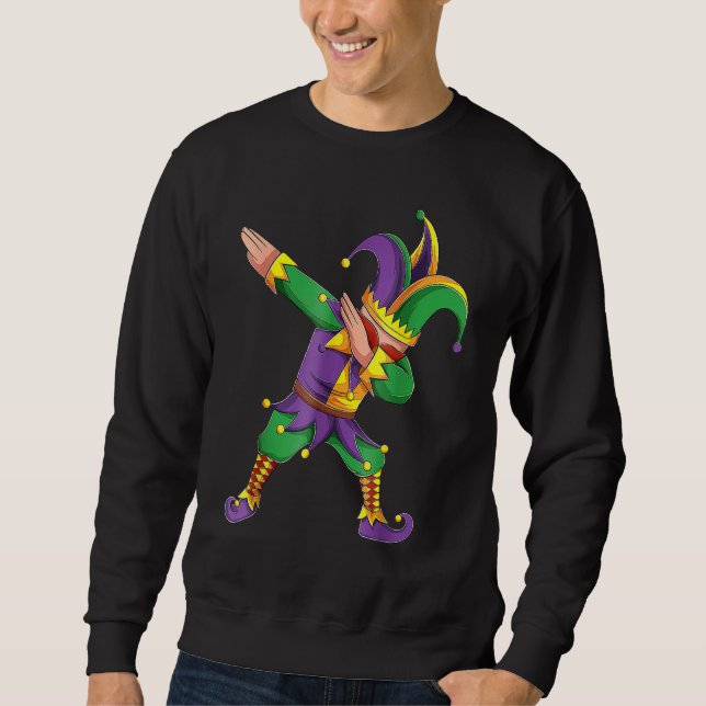 Moletom Funny Mardi Gras Outfit Dabbing Jester New Orleans (Frente)