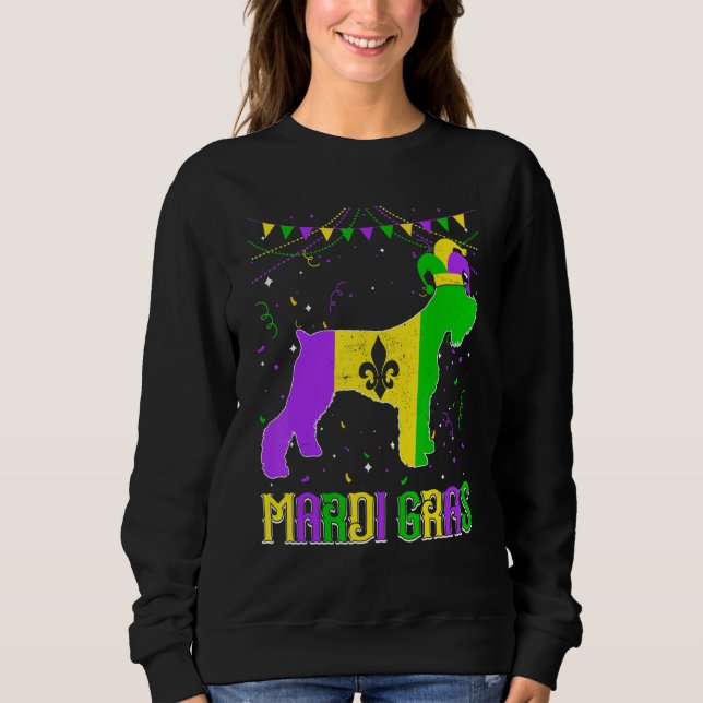 Moletom Funny Mardi Gras Schnauzer Dog Dad Mom Mardi Gras (Frente)