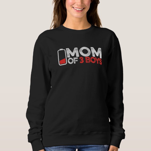 Moletom Funny Mother Mommy Mother's Day - Mom Of 3 Boys Pr (Frente)