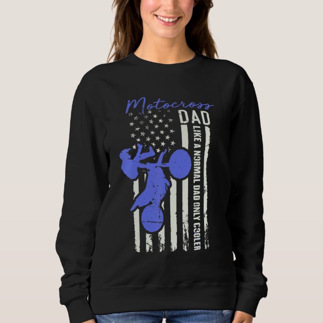 Moletom Funny Motocross Dad American Us Flag Cooler Dirt B (Frente)